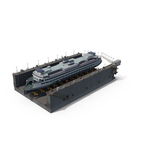 Large Ship in Floating Drydock PNG & PSD Images