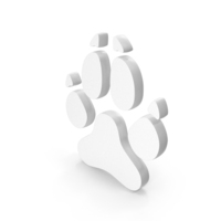 White Dog Paw Footprints Icon PNG & PSD Images