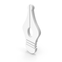 White Fountain Pen Nib Icon PNG & PSD Images