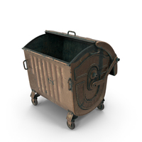 Metal Garbage Container Bronze Oxydation Open PNG & PSD Images