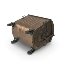 Metal Garbage Container Bronze Oxydation Posed PNG & PSD Images