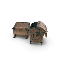 Metal Garbage Containers Bronze Oxydation Posed PNG & PSD Images