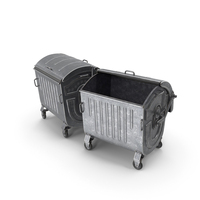 Metal Garbage Containers Posed PNG & PSD Images
