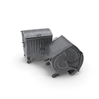 Metal Garbage Containers Posed PNG & PSD Images