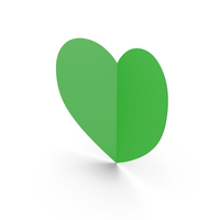 Green Paper Heart PNG & PSD Images