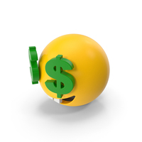 Smiley Face With Black Mouth & Dollar Eyes PNG & PSD Images