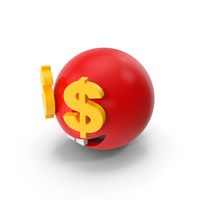 Red Smiley Face With Dollar Eyes PNG & PSD Images