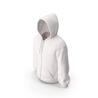 White Male Zipper Hooded Sweatshirt With Pockets PNG & PSD Images