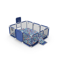 Baby Playpen Blue With Plastic Balls PNG & PSD Images