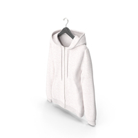 White Hanging Zipper Hooded Female Sweatshirt Without Pockets PNG & PSD Images