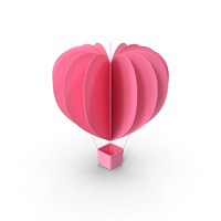Pink Valentine's Hot Air Balloon PNG & PSD Images