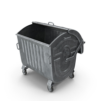 Metal Garbage Container Damaged Steel Open PNG & PSD Images