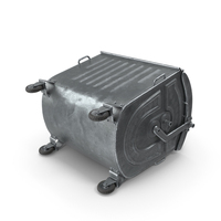 Metal Garbage Container Damaged Steel Posed PNG & PSD Images