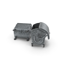 Metal Garbage Containers Damaged Steel Posed PNG & PSD Images