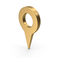 Gold Map Pin Symbol PNG & PSD Images