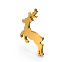 Gold Christmas Decoration Deer Icon PNG & PSD Images