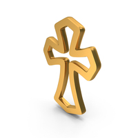 Gold Cross Outline Icon PNG & PSD Images