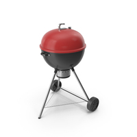 Portable Kettle Charcoal Grill With Two Wheels PNG & PSD Images