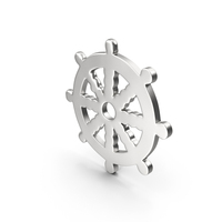 Silver Buddhism Wheel Symbol PNG & PSD Images