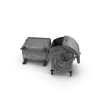 Metal Garbage Containers Dirty Posed PNG & PSD Images