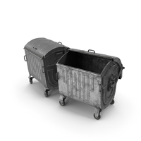 Metal Garbage Containers Dirty Posed PNG & PSD Images