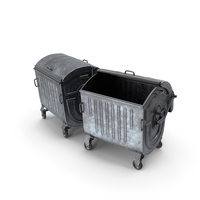 Metal Garbage Containers Dirty Posed PNG & PSD Images