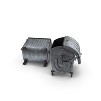 Metal Garbage Containers Dirty Posed PNG & PSD Images