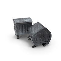 Metal Garbage Containers Dirty Posed PNG & PSD Images