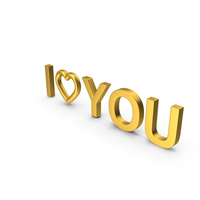 I Love You Gold PNG & PSD Images