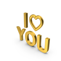I Love You Gold PNG & PSD Images