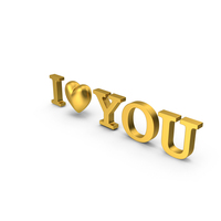 I Love You Gold PNG & PSD Images