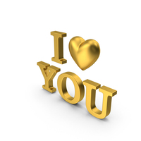 I Love You Gold PNG & PSD Images