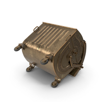 Metal Garbage Container Gold Open Posed PNG & PSD Images