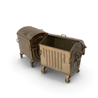 Metal Garbage Containers Gold Posed PNG & PSD Images