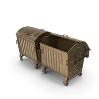 Metal Garbage Containers Gold PNG & PSD Images