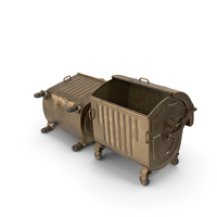Metal Garbage Containers Gold PNG & PSD Images