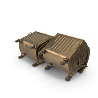 Metal Garbage Containers Gold PNG & PSD Images