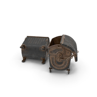 Metal Garbage Containers Iron Posed PNG & PSD Images