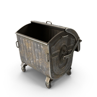 Metal Garbage Container Oxidized Open PNG & PSD Images