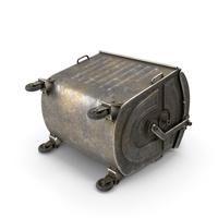 Metal Garbage Container Oxidized Posed PNG & PSD Images