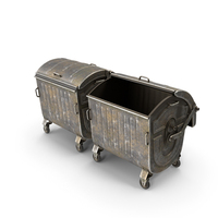 Metal Garbage Containers Oxidized PNG & PSD Images