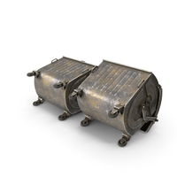 Metal Garbage Containers Oxidized PNG & PSD Images