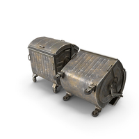 Metal Garbage Containers Oxidized PNG & PSD Images