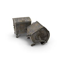 Metal Garbage Containers Oxidized Posed PNG & PSD Images