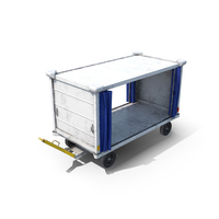 Dirty Airport Baggage Cart With Curtain Open And Arm Up PNG & PSD Images