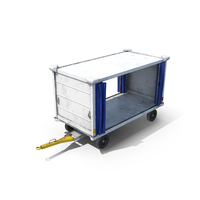 Dirty Airport Baggage Cart With Curtain Open & Arm Down PNG & PSD Images