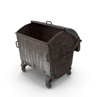 Metal Garbage Container Rusted Open PNG & PSD Images