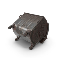 Metal Garbage Container Rusted Open Posed PNG & PSD Images