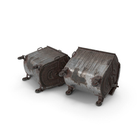 Metal Garbage Containers Rusted Posed PNG & PSD Images