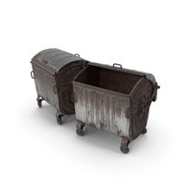 Metal Garbage Containers Rusted Posed PNG & PSD Images
